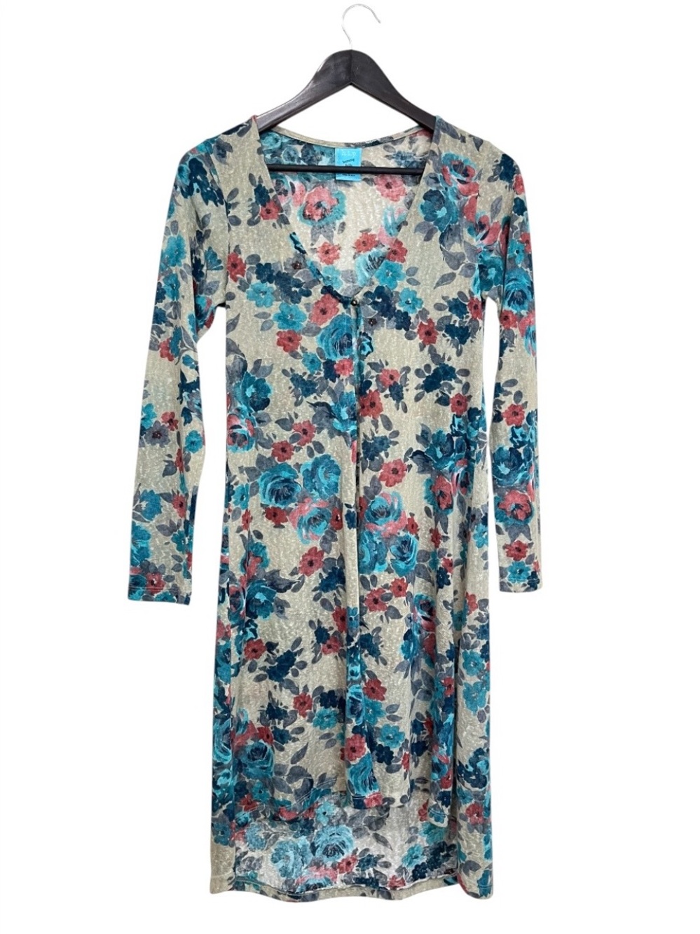 H.I.P. Happening in the Present Floral Long Single Button Lightweight Cardigan